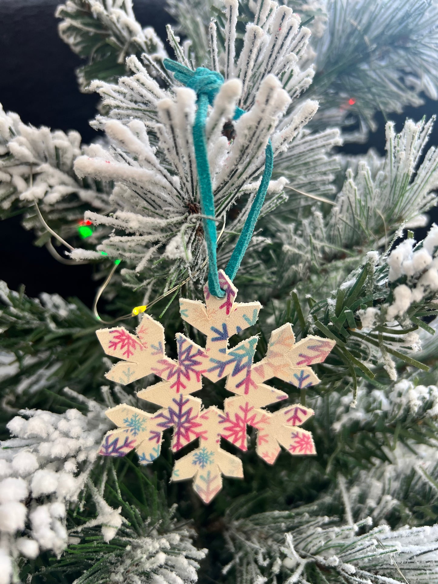 Snowflakes falling from above